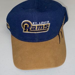 mens st. louis rams hat brown & navy blue velcro back